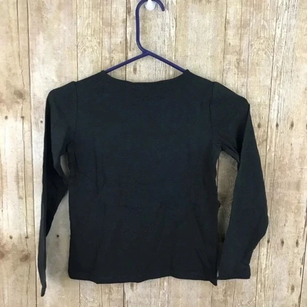 HM Girls Black Long Sleeve Graphic T-Shirt Pink Glitter First Be‎ You Size 6-8Y